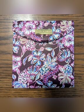 Lilly Pulitzer Floral Jewelry Travel Case in Plum Pink Blue
